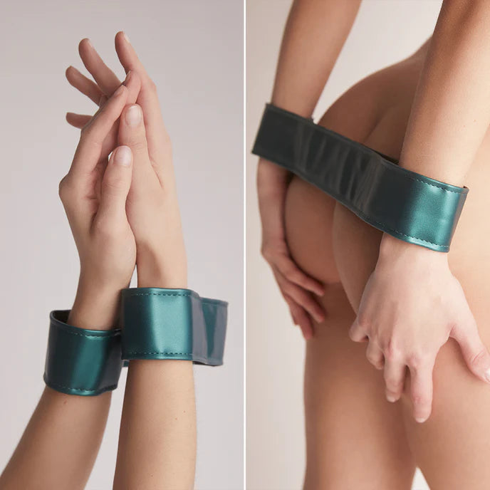 Strap-On-Me Curious Leatherette Harness Metallic Green