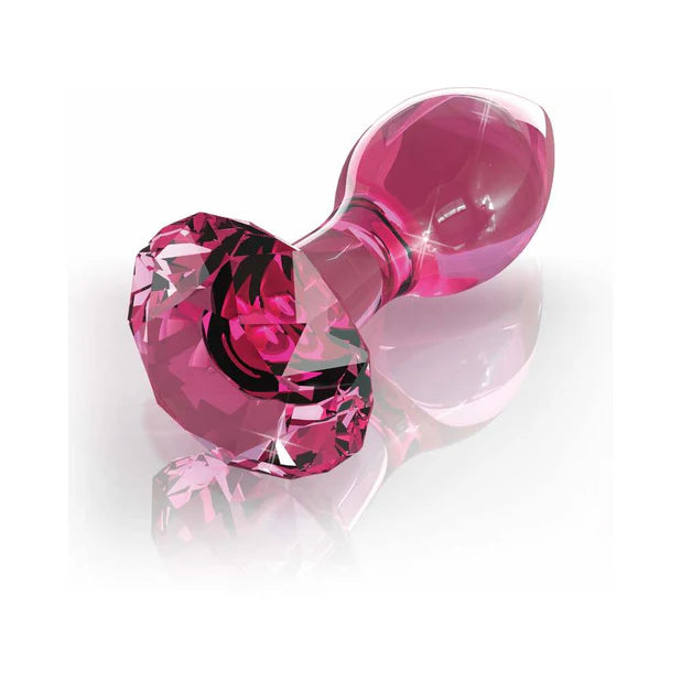 Icicles No. 79 Glass Anal Plug with Faceted Base Pink