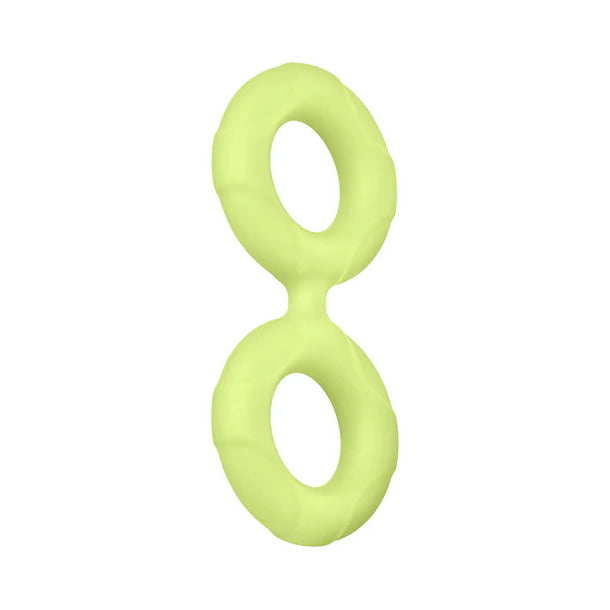 Forto F-81 Liquid Silicone Cock & Ball Double Ring Small Glow