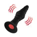 Forto Vibrating Ribbed Plug Rechargeable Remote-Controlled Silicone Anal Plug Small Black