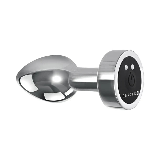Gender X Rockin' Metal Plug Mini Rechargeable Vibrating Anal Plug Aluminum Silver