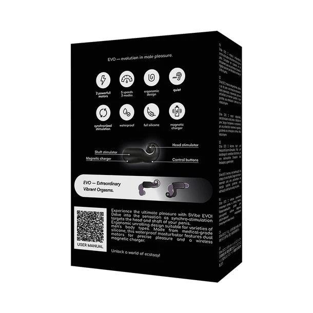 Snail Vibe SVibe Evo Rechargeable Masturbator Black