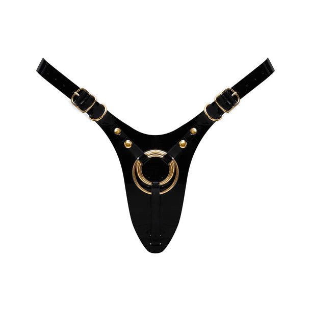 Strap-On-Me Leatherette Harness Fabulous One Size Black Glossy
