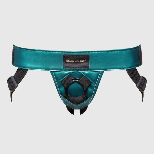 Strap-On-Me Curious Leatherette Harness Metallic Green