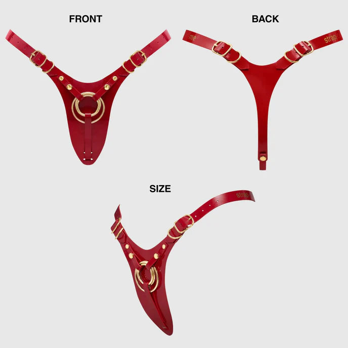 Strap-On-Me Leatherette Harness Fabulous One Size Red Glossy