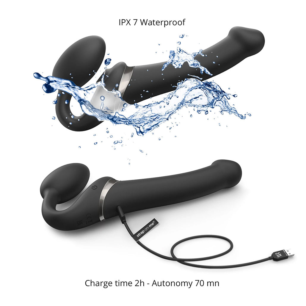 Strap-On-Me Multi Orgasm Bendable Strap-On Medium Black
